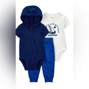 Baby Boy Three Piece Bodysuits & Pant Carter’s Outfit Set Size 3 Months NWT
